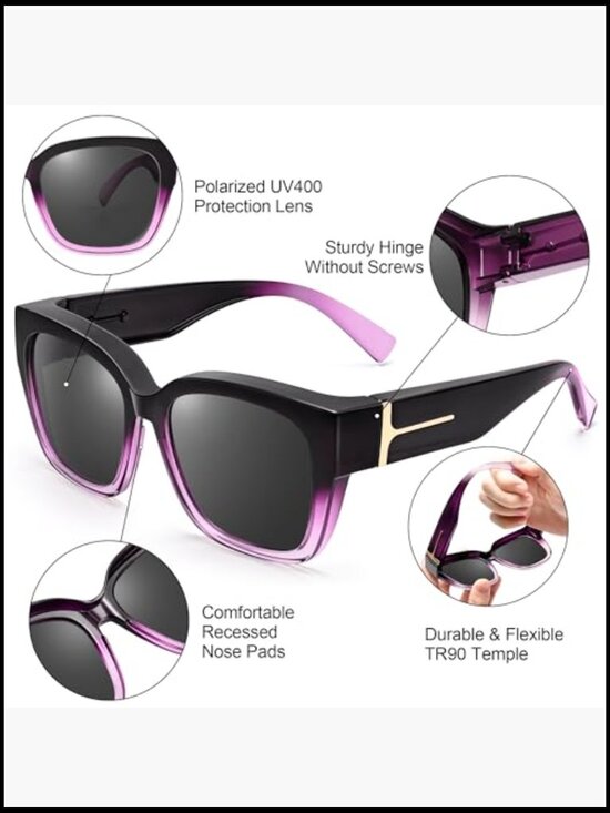 Polarized UV400 Over-the-Glasses Sunglasses with TR90 Frame main image 4